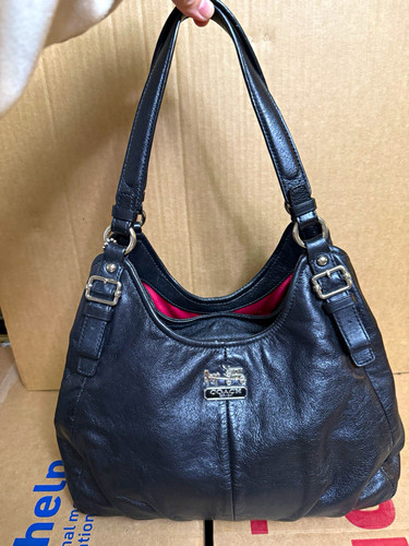 Coach black leather shoulder - coach,